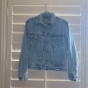 Understated Leather jean jacket